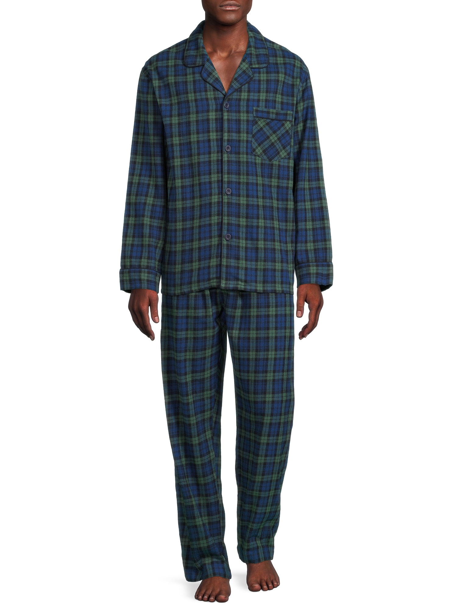 Hanes Men's and Big Men's Cotton Flannel Pajama Set, 2-Piece