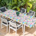 thumbnail image 2 of Easter Table Cloths for 8 Foot Rectangle Tables, Spring Cute Colorful Eggs Bunny Flower Plant Patio Waterproof Elastic Fitted Tablecloths, Washable Rectangular Table Cover for Camping, 2 of 8