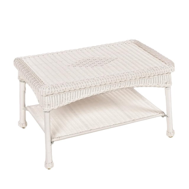 Afuera Living Table Basse Moderne en Osier pour Patio, Blanc