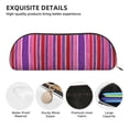 thumbnail image 5 of Leather Semi-Circular Storage Bag 7.5×2.6×1.4in Single Pocket Design Semi-Circular Shape Can Be Used As A Storage Pen Makeup Bag Mediumvioletred Stripe_4, 5 of 7