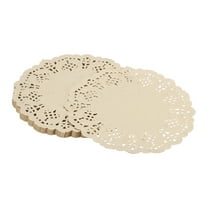 Uxcell Paper Doilies, Paper Lace Doilies Disposable Round Modern Decorative Placemats Bulk, Fit for Baked Food Kraft 4.5 Inch