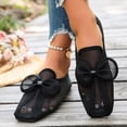 thumbnail image 6 of Square Toe Bowknot Comfortable Women's Casual & Dress Shoes Daily Wear Spring Summer Plus Size Office Work Black 7.5, 6 of 9