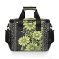 thumbnail image 7 of FORMRS Insulated Cooler Bag 24 Cans Capacity Soft Leakproof Lunch Box with Side Pockets, Green Flowers, 7 of 7