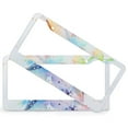 thumbnail image 2 of 2 Pieces Dragonfly Artwork Abstract Oil Painting License Plate Cover Abstract Artwork Colorful Wildlife Prints Car Tags Frames Holder Aluminum Metal 2 Hole for US Standard Vehicles for Women Men, 2 of 6