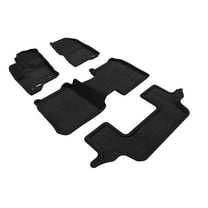 3D MAXpider Custom Fit Elegant Floor Mat (Black) for 2009-2019 Ford Flex - 1ST Row 2ND Row 3RD Row