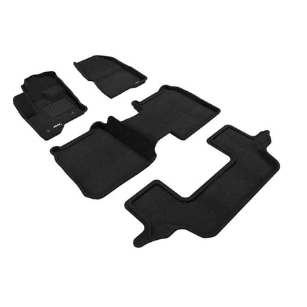 3D MAXpider Custom Fit Elegant Floor Mat (Black) for 2009-2019 Ford Flex - 1ST Row 2ND Row 3RD Row