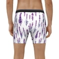 thumbnail image 4 of Salouo Lavender Flowers Pattern Men's Boxer Briefs, Soft & Breathable Underwear Elastic Waistband Briefs for Men,1-Pack, 4 of 7