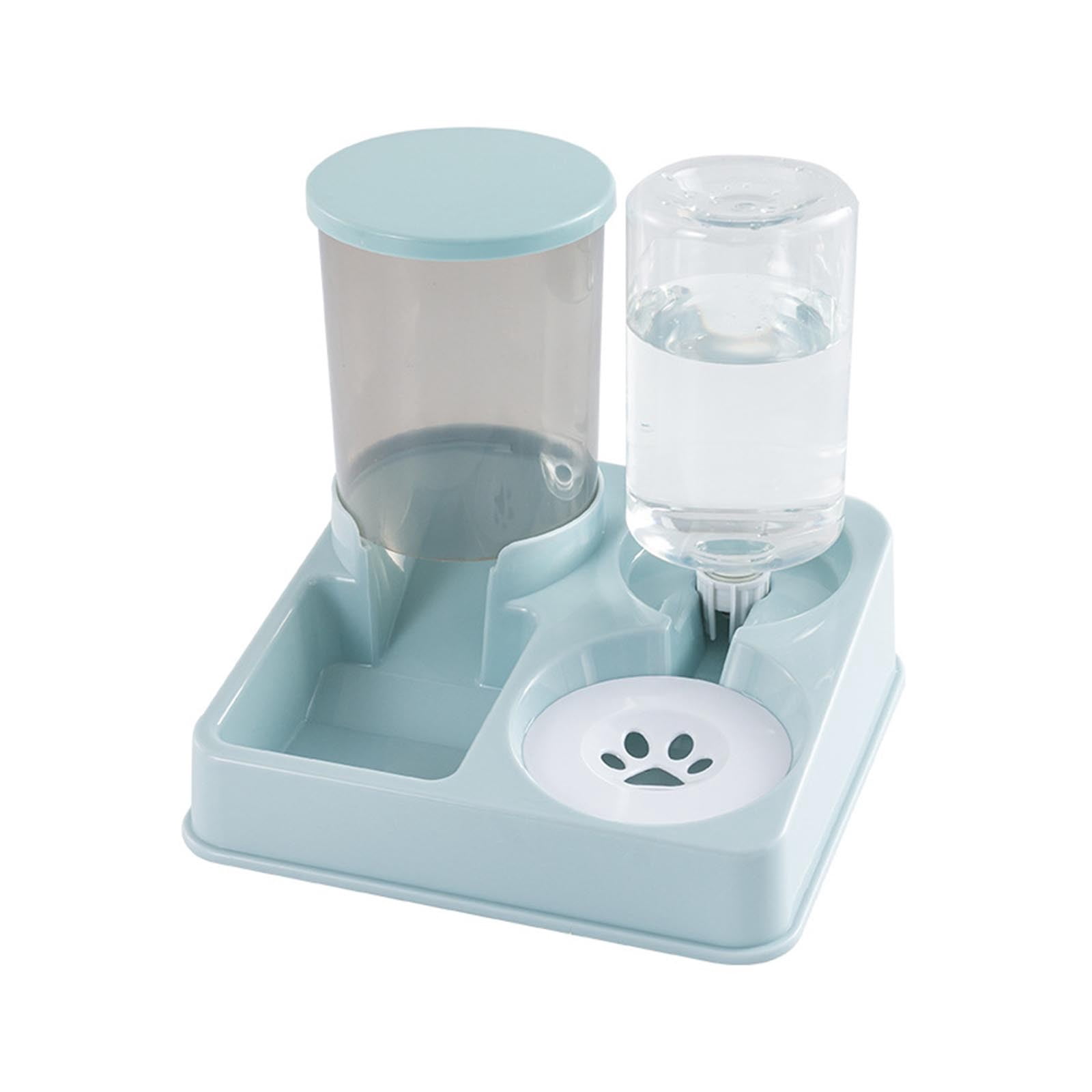 AUHomi Pet Feeder and Water Dispenser, Pet Automatic Waterer and Cat Feeder, Pets Food and Water Bowl, 2 in 1 Pet Feeding Station Self Feed (Pink, 1PC)