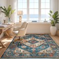 thumbnail image 3 of Design&I 6'x9' Ultra Soft Area Rug, Oriental Vintage Medallion With Distressed Boho Southwestern None Fluffy Washable Non Shedding for Guest Room Bedroom Living Room, 3 of 7