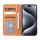 thumbnail image 3 of For iPhone 16 Pro Max Cell Phone Case Magnetic Closing PU Leather Stand Cover - Black, 3 of 5