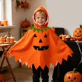 thumbnail image 2 of Krdevn Toddler Boys Girls Halloween Hooded Cloak Cartoon Expression Print Halloween Kid Role Play Fancy Dress Clothes, 2 of 4