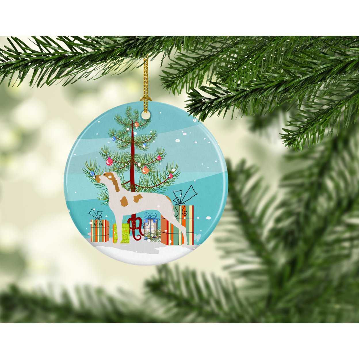 Ariege Pointer Christmas Ceramic Ornament