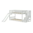 thumbnail image 4 of Low Bunk With Stairs, Easy Slide & Orange Camper Van Curtain, White, 4 of 10