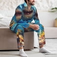 thumbnail image 7 of Kdxio Colorful Underwater Shark Men’s Pajama Set Pajamas For Men 2 Piece PJ Set with Men Pajama Pants and Long Sleeve T-Shirt Lounge Set-X-Large, 7 of 7