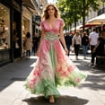 thumbnail image 4 of Maxi Dress for Wome,Short Sleeve Flowy Summer Dresses Elegant Long Boho Dress Casual Sundresses, 4 of 5