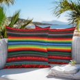 thumbnail image 5 of Abstract Colored Outdoor Pillow Covers Set of 2 Stripes Ethnic Style Modern Art Waterproof Throw Pillow Case Decorative Square Cushion Cover for Patio Couch Garden Balcony, 16"x16", 5 of 9