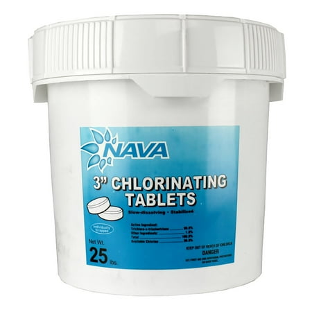 Nava 3-Inch Pool/Spa Stabilized Chlorinating Tablets, 25 Pounds | 12000294-25LB