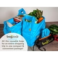 thumbnail image 4 of Sturdy Reusable Grocery Bags Foldable And Washable - Made From Ripstop Nylon Hold 50Lbs - Designed In Usa Reusable Shopping Bags Inside A Compact Pod With Carry Clip - 5 Pack In Blue, 4 of 10