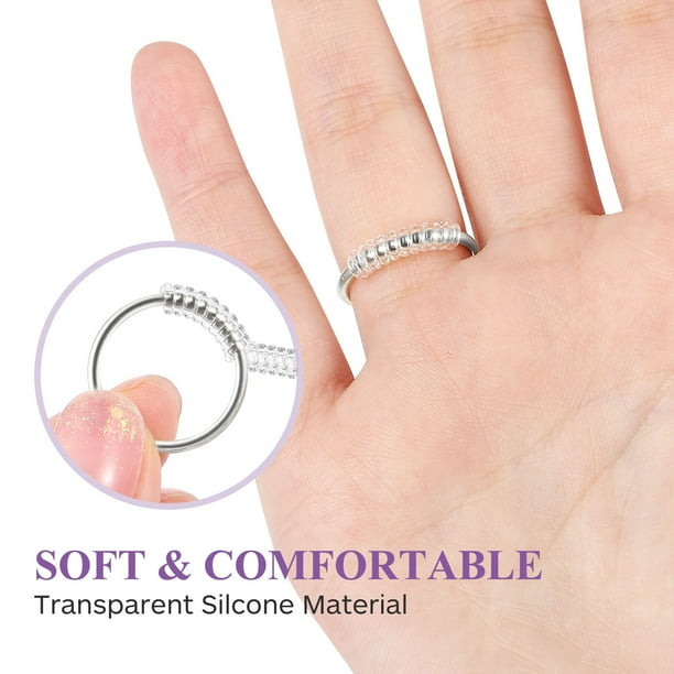 12 ajustadores de anillos de plástico transparente en espiral