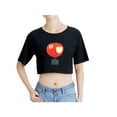 thumbnail image 2 of Djo Merch Apple Crop Top Midriff-Baring Tshirt Women Girl Short Sleeve, 2 of 3