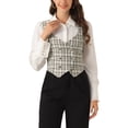 thumbnail image 1 of INSPIRE CHIC Chaleco Steampunk para Mujeres Traje Racerback Vintage Cuadros L Blanco, 1 of 5