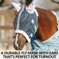 thumbnail image 2 of Schneiders Dura-Mesh II Fly Horse Mask with Ears | 1000D Mesh | Navy | Cob Size, 2 of 7