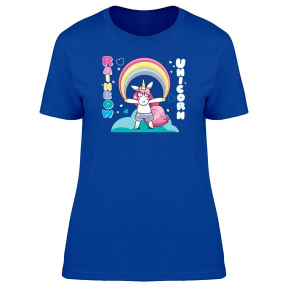 Rainvow Unicorn Funny Doodle Tee Women's -Image by Shutterstock