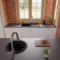 thumbnail image 6 of ALFI brand AB1717DI-BLA Black 17" Drop-In Round Granite Composite Kitchen Prep Sink, 6 of 11