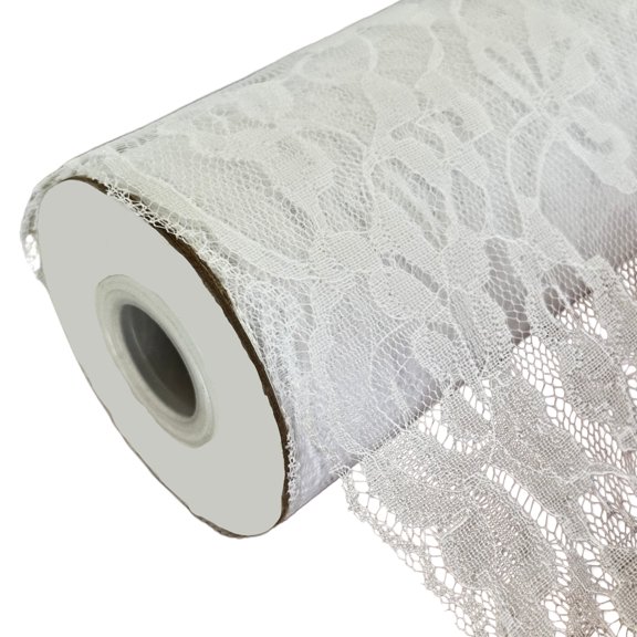Large White Lace Ribbon - 14" x 10 Yards, Wedding Embellishments, Ribbon for Crafts