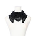 thumbnail image 2 of INSPIRE CHIC Floral Cotton Crochet Mantilla Scarves, Little Shawl Cape Triangle Head Covering Church Veil for Mass Wedding 43.3x15.7" Black, 2 of 4