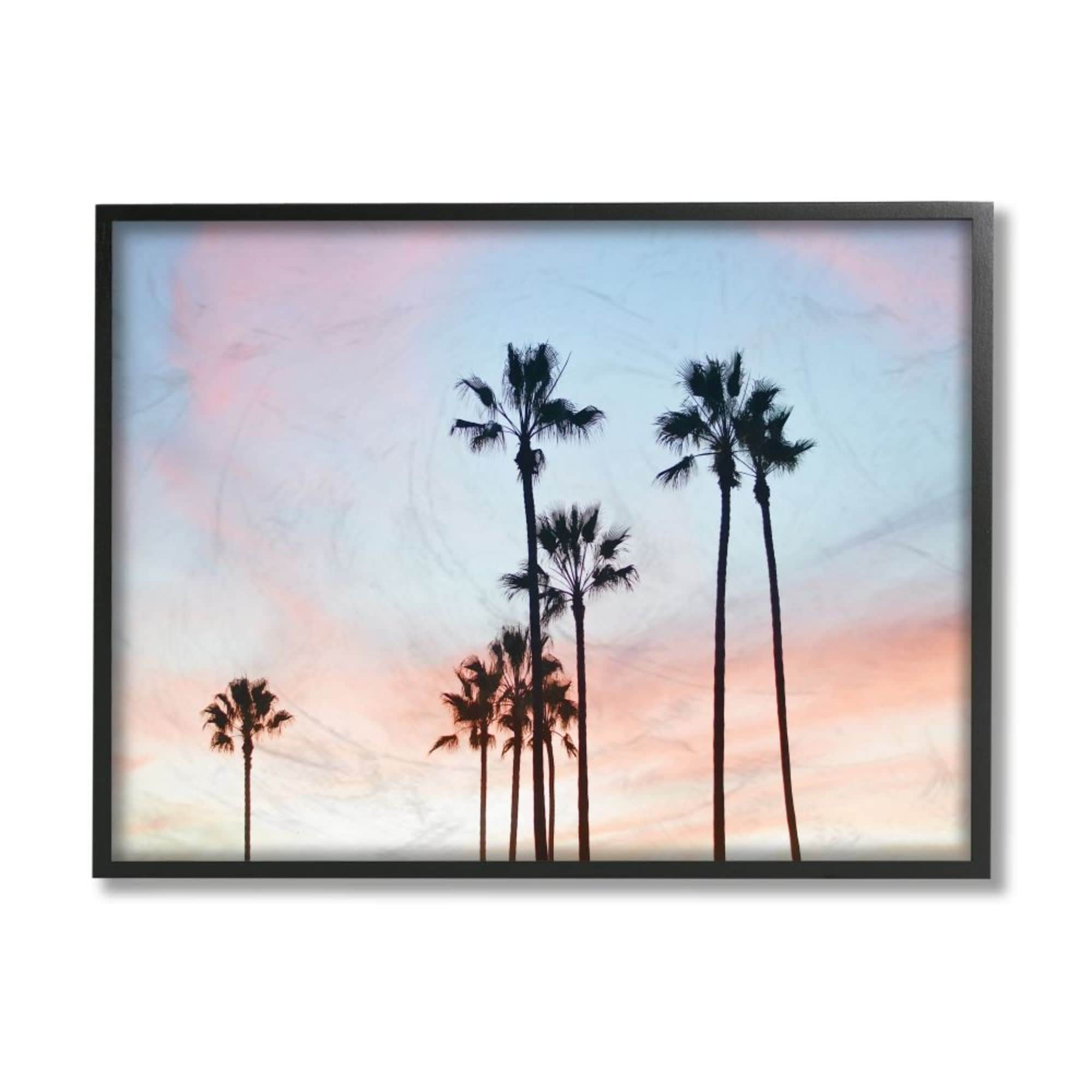 Stupell Industries Sunset Sky with Palm Tree Silhouettes Design by Unsplash
