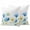 Turquoise, variant on 2 Pack Outdoor Waterproof Throw Pillow Covers,Watercolor Flower Blue Yellow Poppy Decorative Square Patio Pillowcases for Chair Couch Sofa 16x16in