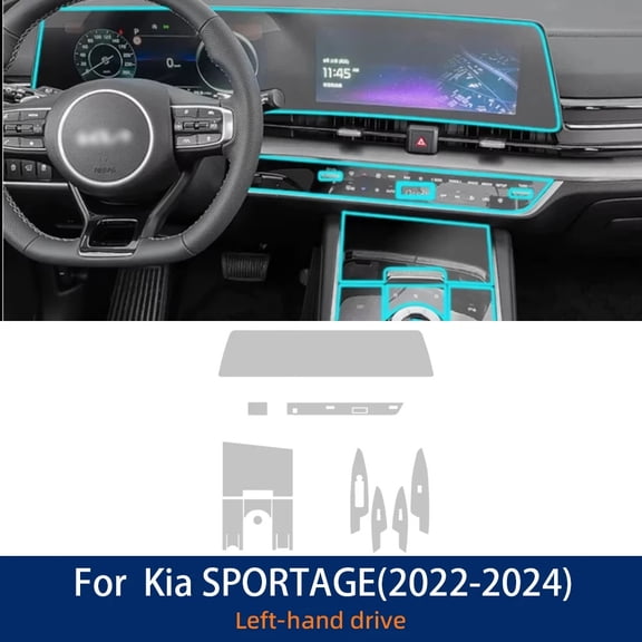 For Kia SPORTAGE 2024 2023 2022 Accessories Car interior film transparent TPU Gear Panel Center Console Anti-scratch Sticker