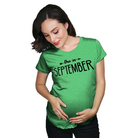 Maternity Due In September Funny Pregnancy T-Shirt Announcement Month