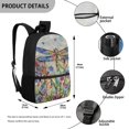 thumbnail image 5 of Uourmeti Floral Dragonfly Print Trendy Backpack, 17 Inchs Multiple Pockets School Backpack Smooth Zippers Student Bookbag for Girls, 5 of 6
