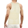 thumbnail image 5 of Men Sleeveless See Through Hollow-Out Mesh Tank Tops, 5 of 5