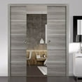 thumbnail image 4 of Double Pocket Sliding Grey Doors 60 x 96 with Strips, 4 of 6