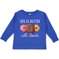 thumbnail image 3 of Inktastic Life is Better with Donuts Boys or Girls Long Sleeve Toddler T-Shirt, 3 of 5