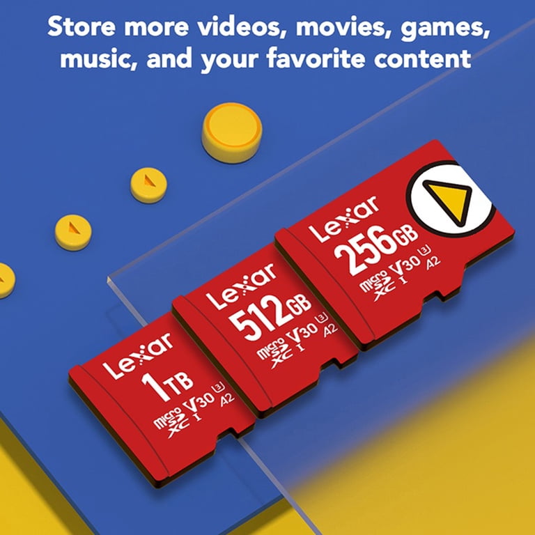 Lexar PLAY microSDXC UHS-I Class 10, U3, V30, and A2 Card (256 GB 