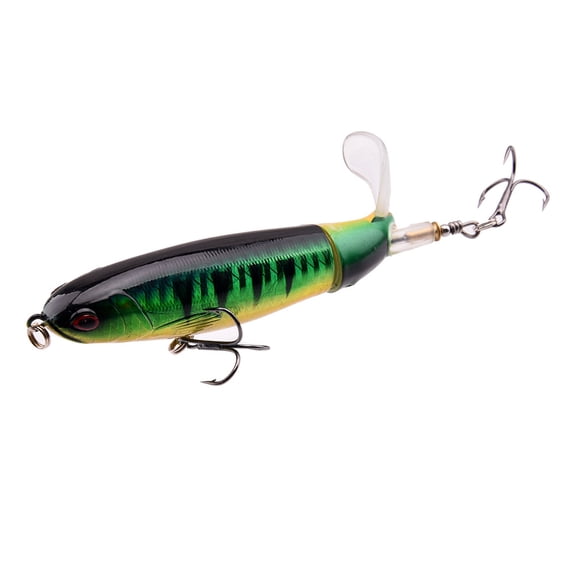 Topwater Propeller Tractor Fishing Lure, 15g 4inch Floating Pencil Popper Hard Bait, Surface Water Casting Lure for Bass Trout and Freshwater Predators