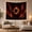 Fiery Eclipse, variant on Flaming Throne in a Burning Hall, Dramatic Gothic Art for Dark Fantasy Fans, Underworld Decor, Halloween Gift, Tapestry Wall Hanging for Bedroom, Gaming Room and Den