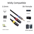 thumbnail image 4 of Cable auxiliar de amplificador de teléfono inteligente de 3,5 mm a 2RCA para teléfonos y tabletas (1 m), 4 of 9