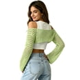 thumbnail image 3 of Women's Cropped Knit Shrug Top Lightweight Bell Sleeve Summer Cover-Up, Soft Breathable Cropped Cardigan Shrug for Casual & Beach, Cropped Shrug Women, 3 of 6