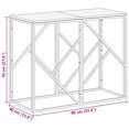 thumbnail image 4 of vidaXL Console Table Silver Stainless Steel and Solid Wood Acacia, 4 of 5