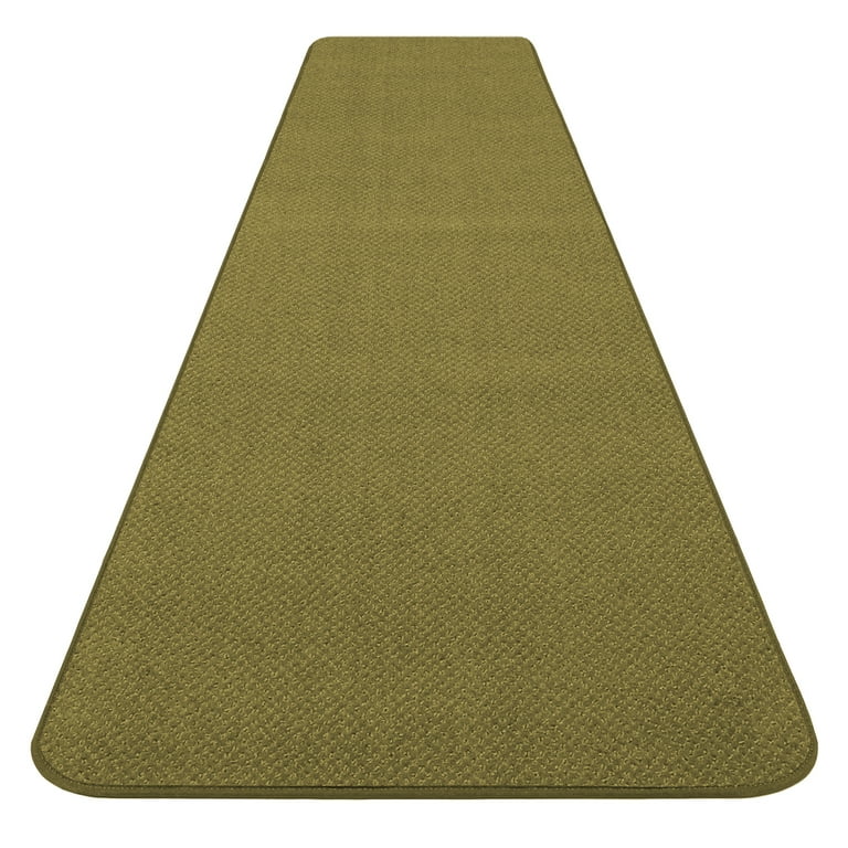 Skid-Resistant Carpet Runner Olive Green 27 in. x 14 ft.