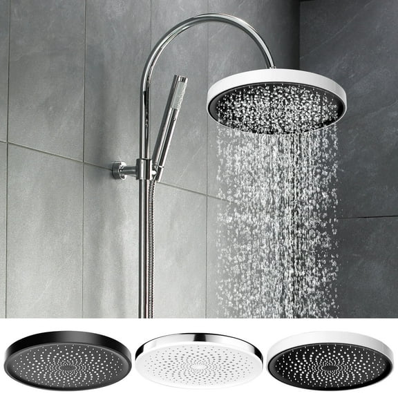High-Pressure Rainfall Shower Head with Adjustable Spray Modes, Large 22cm Panel & Universal Fit for Strong Flow and Relaxing Experience in Any Bathroom(Black),Ccwuwei