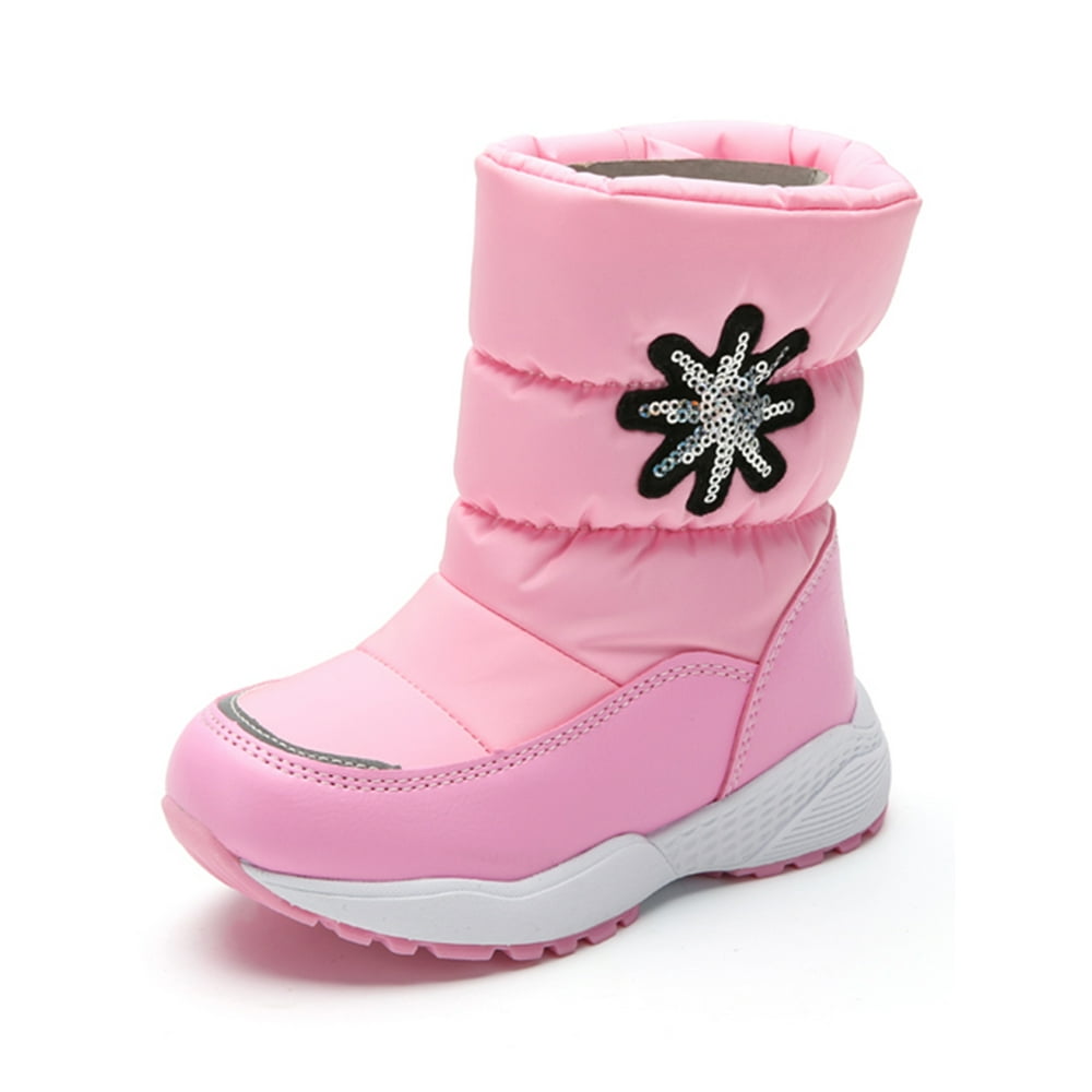 Own Shoe Kid s Girls Sequin Cold Weather Snow Boots Side Zipper Fur own-shoe-kid-s-girls-sequin-cold-weather-snow-boots-side-zipper-fur