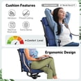 thumbnail image 5 of Aoodor 2Pcs Outdoor Patio Dining Chair Cushion Set, Fade and Water Resistant Polyester Fabric Cover with Ties and Zipper, 44''x21''x3.2'' - Navy Blue, 5 of 8