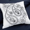 thumbnail image 4 of Chezmoi Collection Linz 7-Piece Navy/White Paisley Floral Scroll Embroidered Comforter Set, Queen, 4 of 8