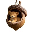 thumbnail image 1 of Adornos colgantes de bellota de animales del bosque, acrílicos, para árbol de Navidad, con diseños de ardilla, conejo y poni, colgantes planos 2D para regalar en las fiestas., 1 of 8
